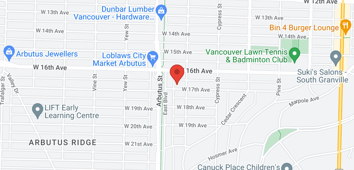 map of 2050 W 16TH AVENUE